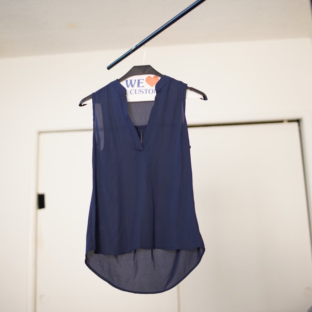 Midnight Blue Chiffon Top